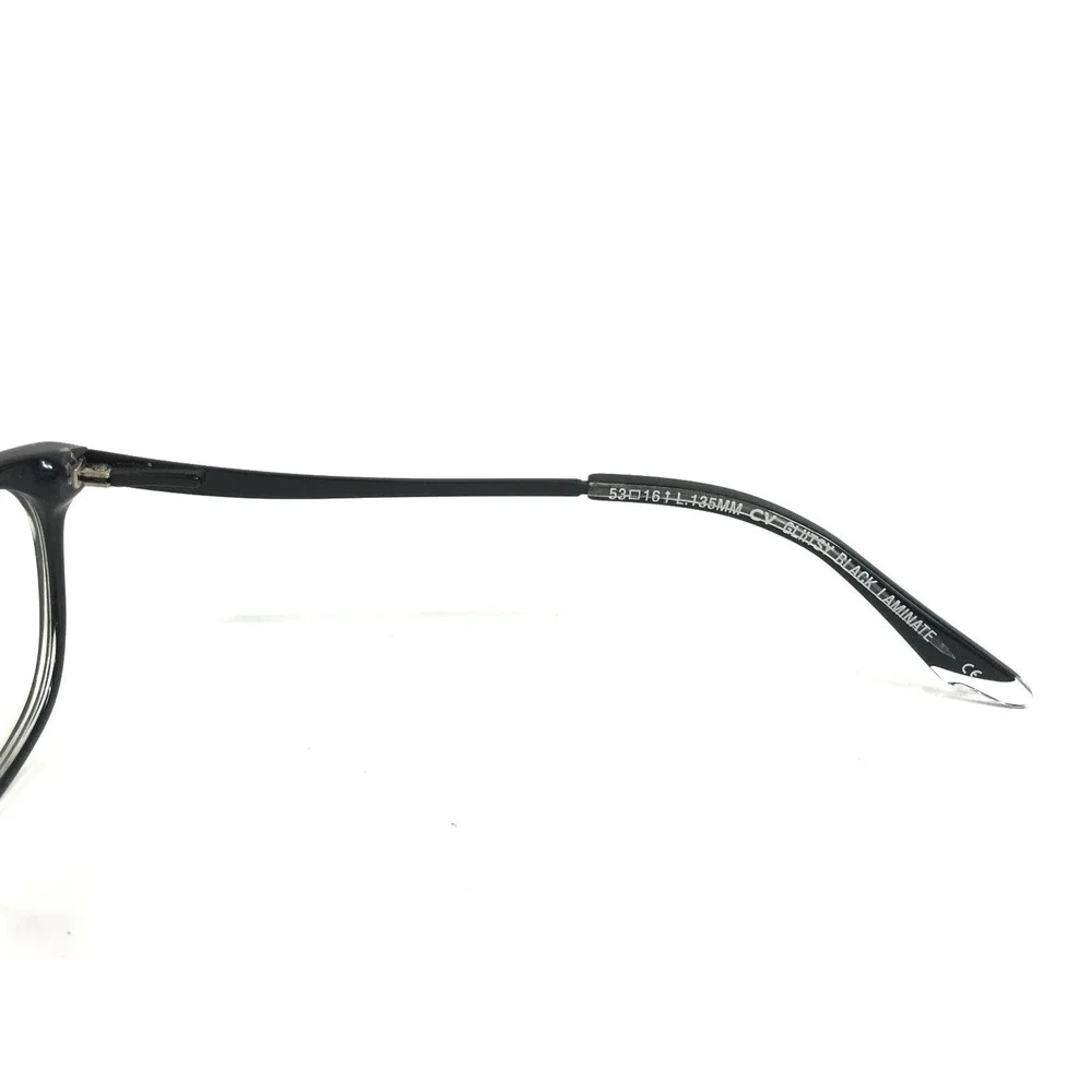 Steve Madden Eyeglasses Frames GLIITSY Black Laminate Crystals Cat Eye 53-16-135
